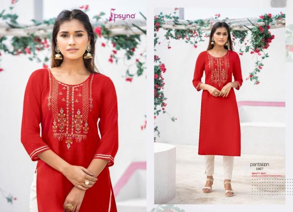 Psyna Pantaloon Fancy Rayon Embroidery Kurti 